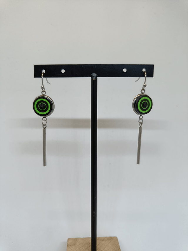 Boucles d'oreilles Iris vertes