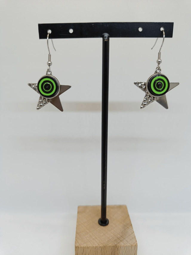 Boucles d'oreilles Etoiles noires et blanches