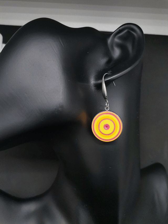 Boucles d'oreilles "Pépites" en acier inoxydable et papier imperméables