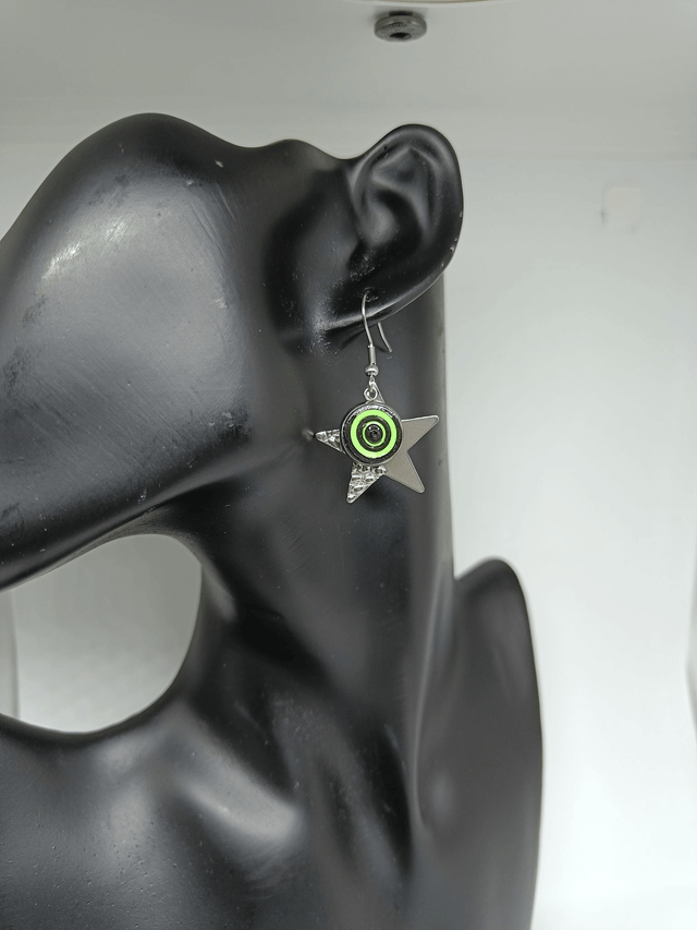 Boucles d'oreilles Etoiles noires et blanches