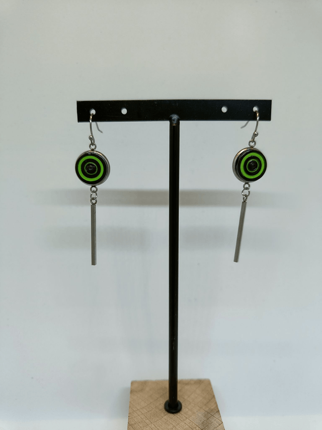 Boucles d'oreilles Iris vertes