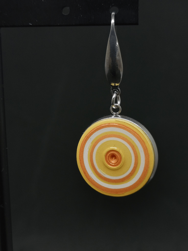 Boucles d'oreilles "Pépite" en acier inoxydable et papier quilling
