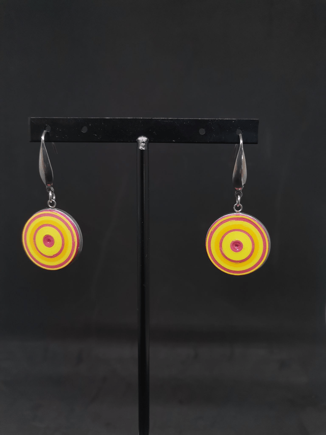 Boucles d'oreilles "Pépites" en acier inoxydable et papier imperméables