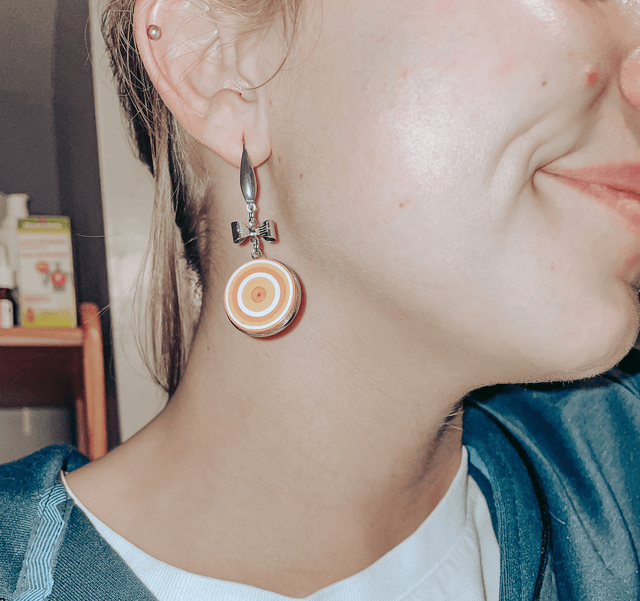 Boucles d'oreilles "Pépite" en acier inoxydable et papier quilling
