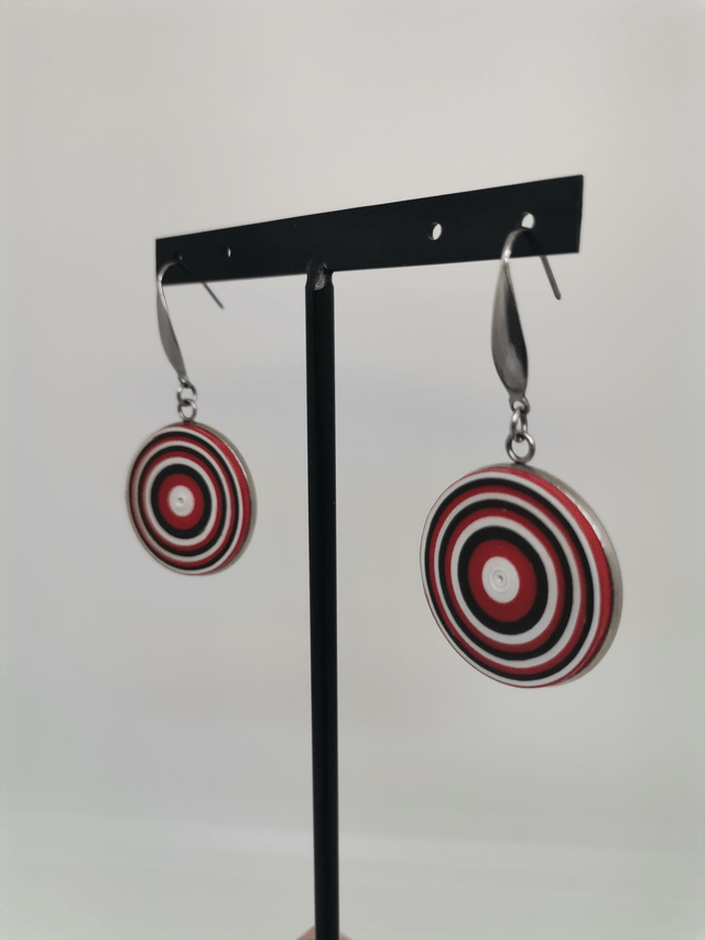 boucles d'oreilles "Pépite" fait main en acier inoxydable et papier quilling
