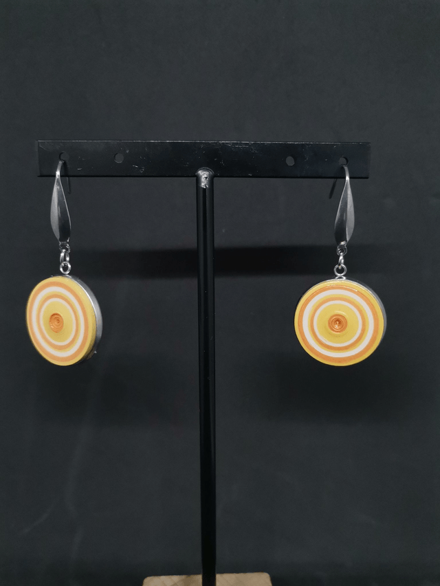 Boucles d'oreilles "Pépite" en acier inoxydable et papier quilling