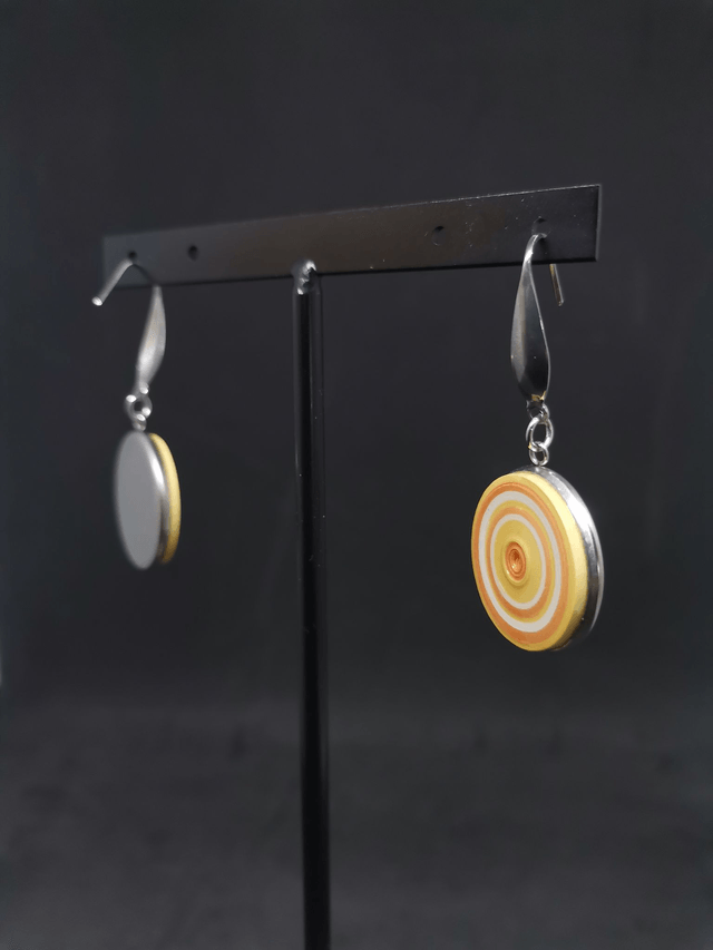 Boucles d'oreilles "Pépite" en acier inoxydable et papier quilling